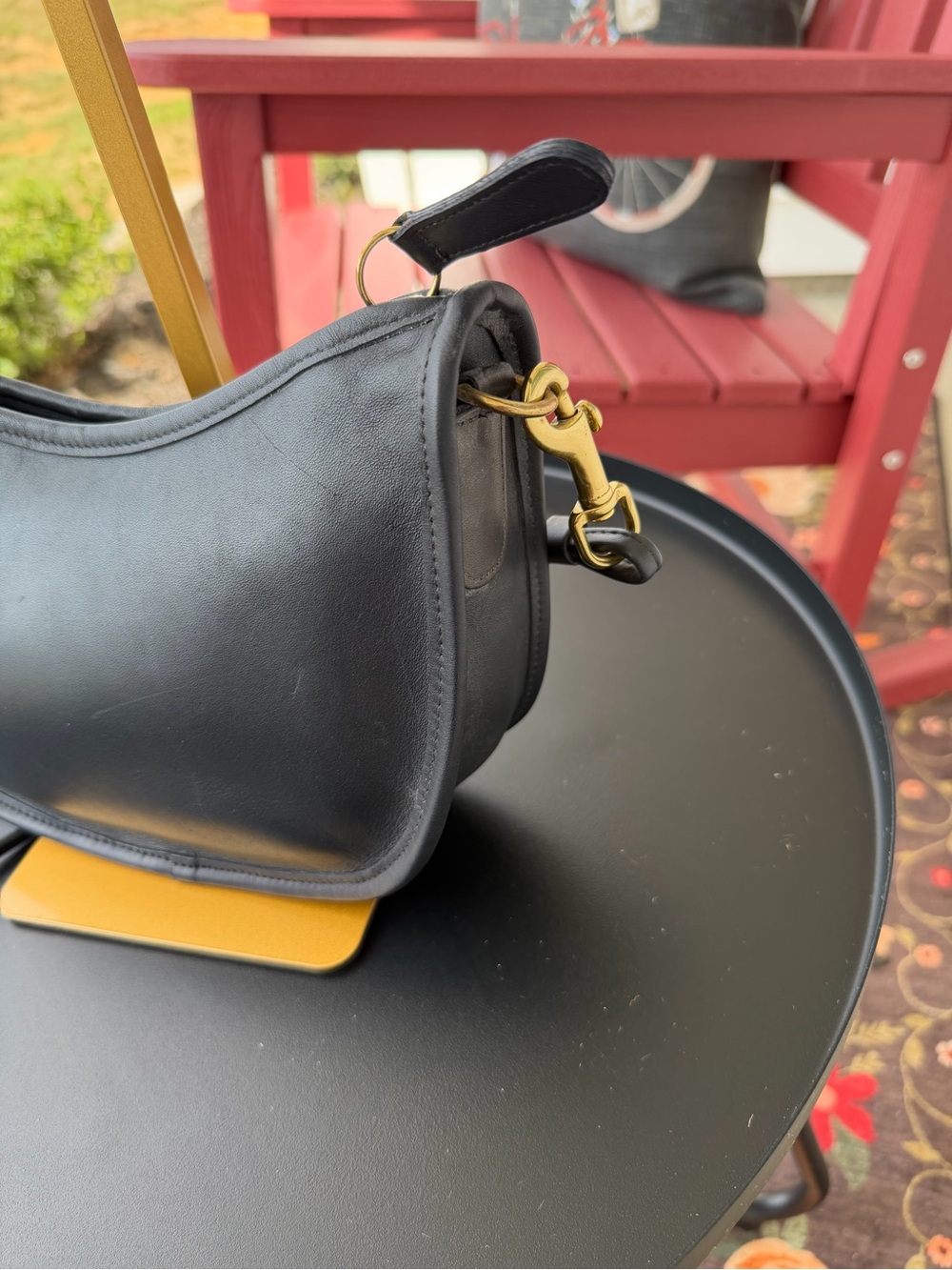 Vintage 1995 Coach Swinger Small Bag #4080 Black Leather Crossbody Made in USA - Picture 4 of 16